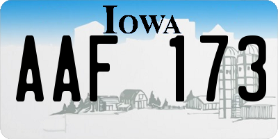 IA license plate AAF173