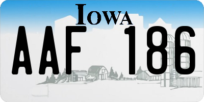 IA license plate AAF186