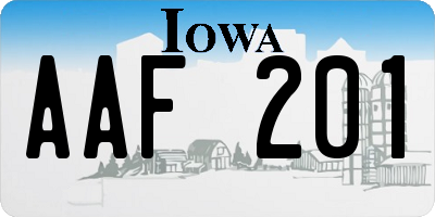IA license plate AAF201