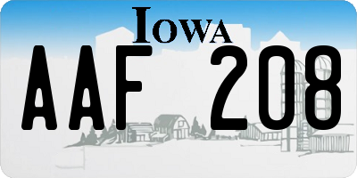 IA license plate AAF208