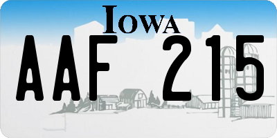 IA license plate AAF215