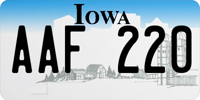 IA license plate AAF220