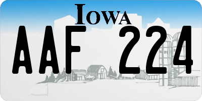 IA license plate AAF224