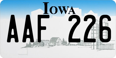 IA license plate AAF226