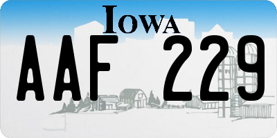 IA license plate AAF229