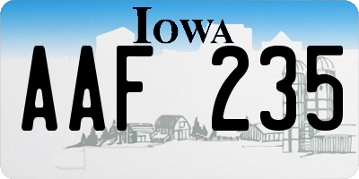 IA license plate AAF235