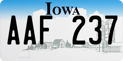 IA license plate AAF237