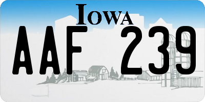IA license plate AAF239