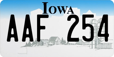 IA license plate AAF254