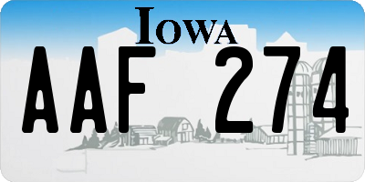 IA license plate AAF274