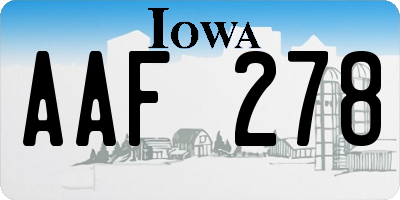 IA license plate AAF278