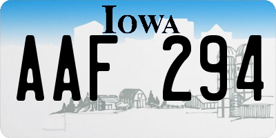 IA license plate AAF294