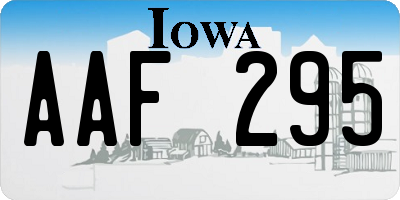 IA license plate AAF295