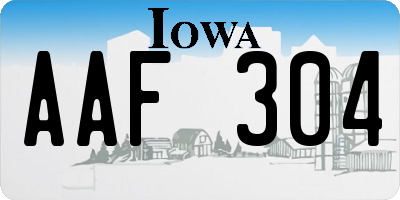 IA license plate AAF304