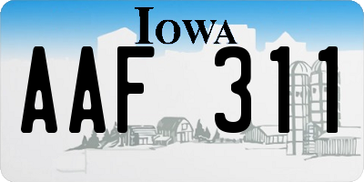 IA license plate AAF311