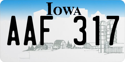 IA license plate AAF317