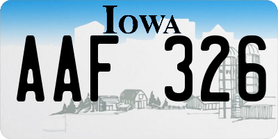 IA license plate AAF326