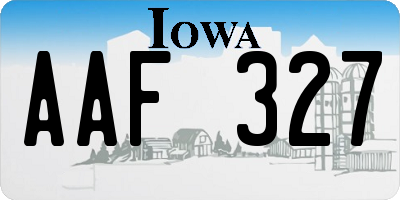 IA license plate AAF327
