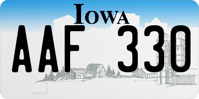 IA license plate AAF330