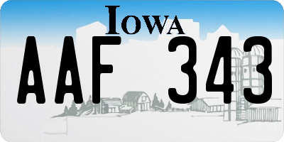 IA license plate AAF343