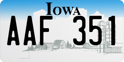 IA license plate AAF351