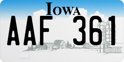 IA license plate AAF361