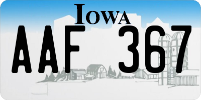 IA license plate AAF367