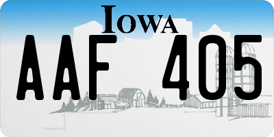 IA license plate AAF405