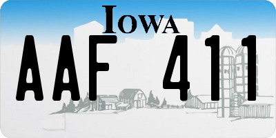 IA license plate AAF411