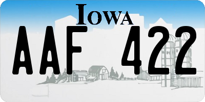 IA license plate AAF422