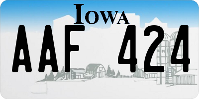 IA license plate AAF424