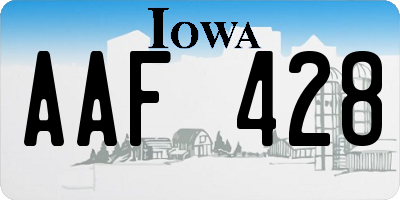 IA license plate AAF428
