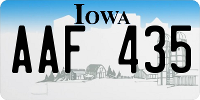 IA license plate AAF435