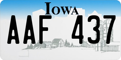 IA license plate AAF437