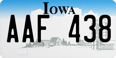 IA license plate AAF438
