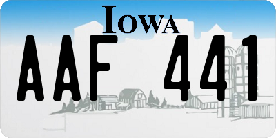 IA license plate AAF441