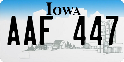 IA license plate AAF447