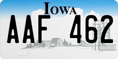 IA license plate AAF462
