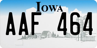 IA license plate AAF464