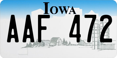 IA license plate AAF472