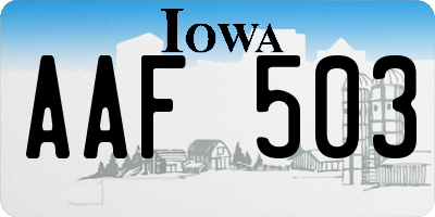 IA license plate AAF503