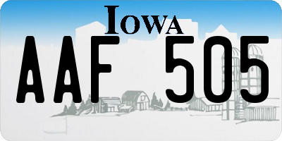 IA license plate AAF505