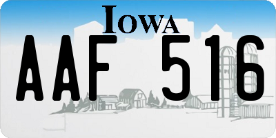 IA license plate AAF516