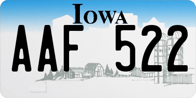 IA license plate AAF522