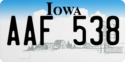 IA license plate AAF538