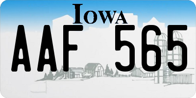 IA license plate AAF565