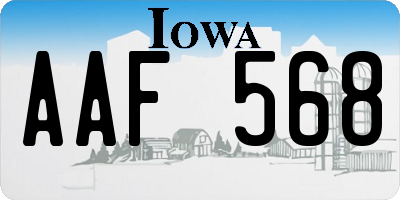 IA license plate AAF568