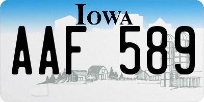 IA license plate AAF589