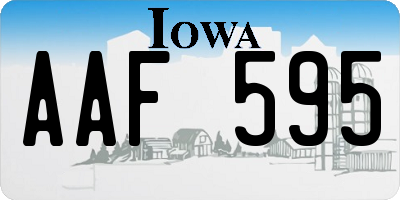 IA license plate AAF595