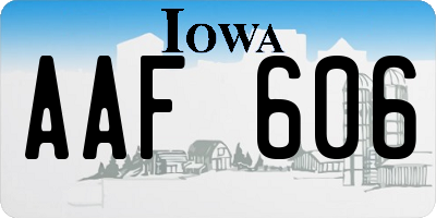 IA license plate AAF606